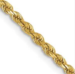 Solid Diamond-Cut Rope Chain Bracelet