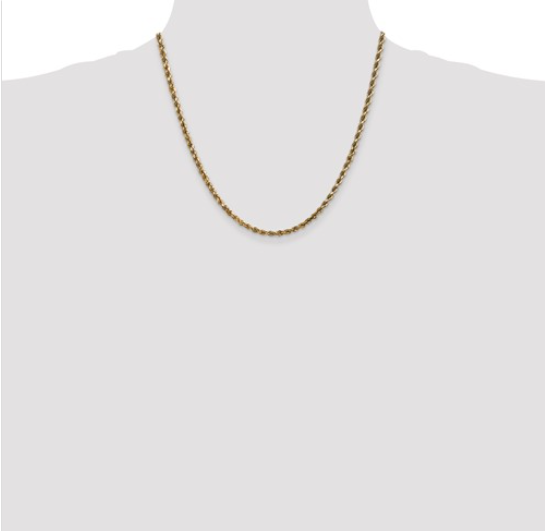 Solid Diamond-Cut Rope Chain Necklace