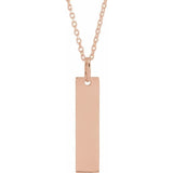 Engravable Vertical Bar Necklace