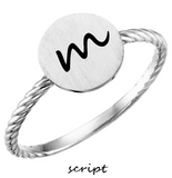 Round Disc Engravable Twisted Ring