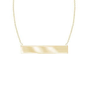 Engravable Horizontal Bar Necklace