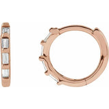 Baguette Diamond Huggie Hoop Earrings