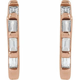 Baguette Diamond Huggie Hoop Earrings