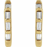 Baguette Diamond Huggie Hoop Earrings