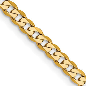 Solid Flat Beveled Curb Chain Bracelet | 2.9mm