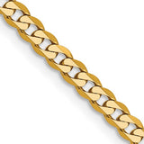 Solid Flat Beveled Curb Chain Necklace | 3.2mm