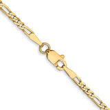 Solid Flat Figaro Chain Necklace | 2.25mm