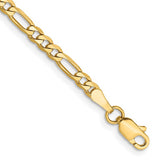 Solid Flat Figaro Chain Bracelet | 3mm