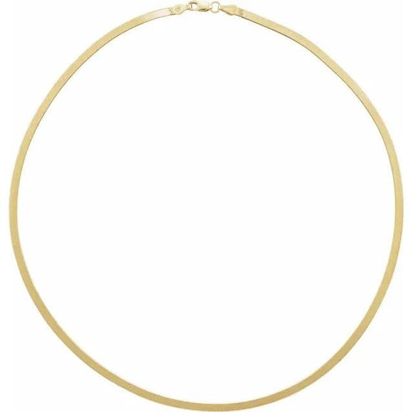 Silky Herringbone Chain Necklace | 4mm