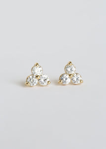 Diamond Trio Stud Earrings | Small