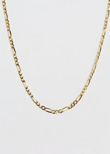 Solid Flat Figaro Chain Necklace | 3mm