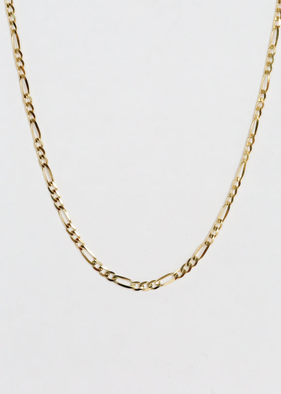 Solid Flat Figaro Chain Necklace | 3mm