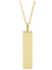 Engravable Vertical Bar Necklace