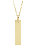 Engravable Vertical Bar Necklace