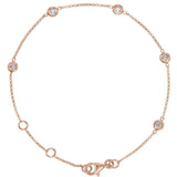 Diamond Bezel Station Chain Bracelet | 5 Stations